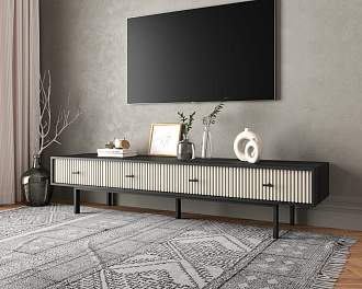 Комод с четырьмя ящиками под TV "Emerson" арт EM06/milky/L