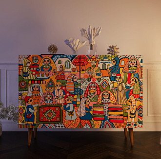 Комод "Berber" две дверки 1 принт арт BB04/Print_01