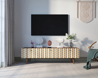 Комод "Berber" с ящиками низкий под TV 23 принт арт BB19/Print_23