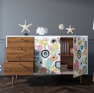 Комод "Berber" с двумя дверками и ящиками  арт BB05/Print_03