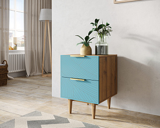 Тумбочка с двумя ящиками "Line" LN07/GR1/blue