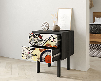 Тумбочка с двумя ящиками "Emerson" by Kandinsky арт EM16/Print_01