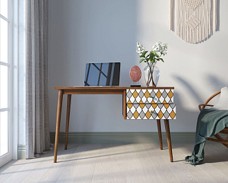 Стол рабочий "Berber" принт 22 с одной тумбой арт BB20/Print_22