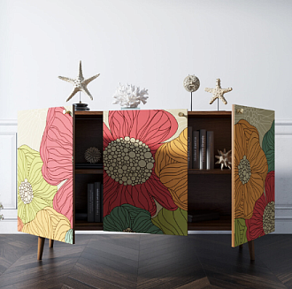 Комод "Berber" три дверки 5 принт арт BB01/Print_05