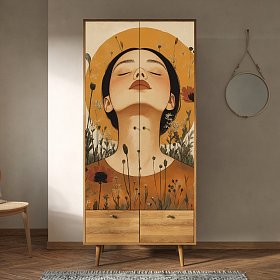 Шкаф двухстворчатый "Berber Art "Девушка и закат" арт BB16/Art09