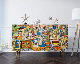 Комод "Berber" с двумя дверками и ящиками принт 1 арт BB17/Print_01