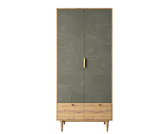 Шкаф двухстворчатый  с ящиками "Line" R26/browngrey