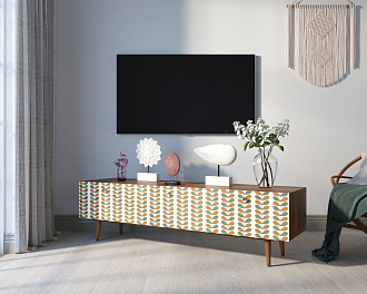 Комод "Berber" с ящиками низкий под TV 23 принт арт BB19/Print_23