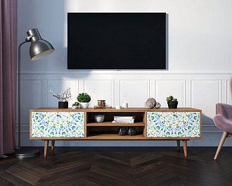 Комод "Berber" с нишей низкий под TV принт 46 арт BB49/Print_46