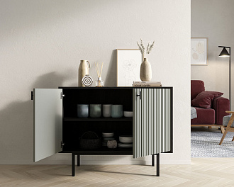 Комод с двумя дверками "Emerson" арт EM02/gray/L