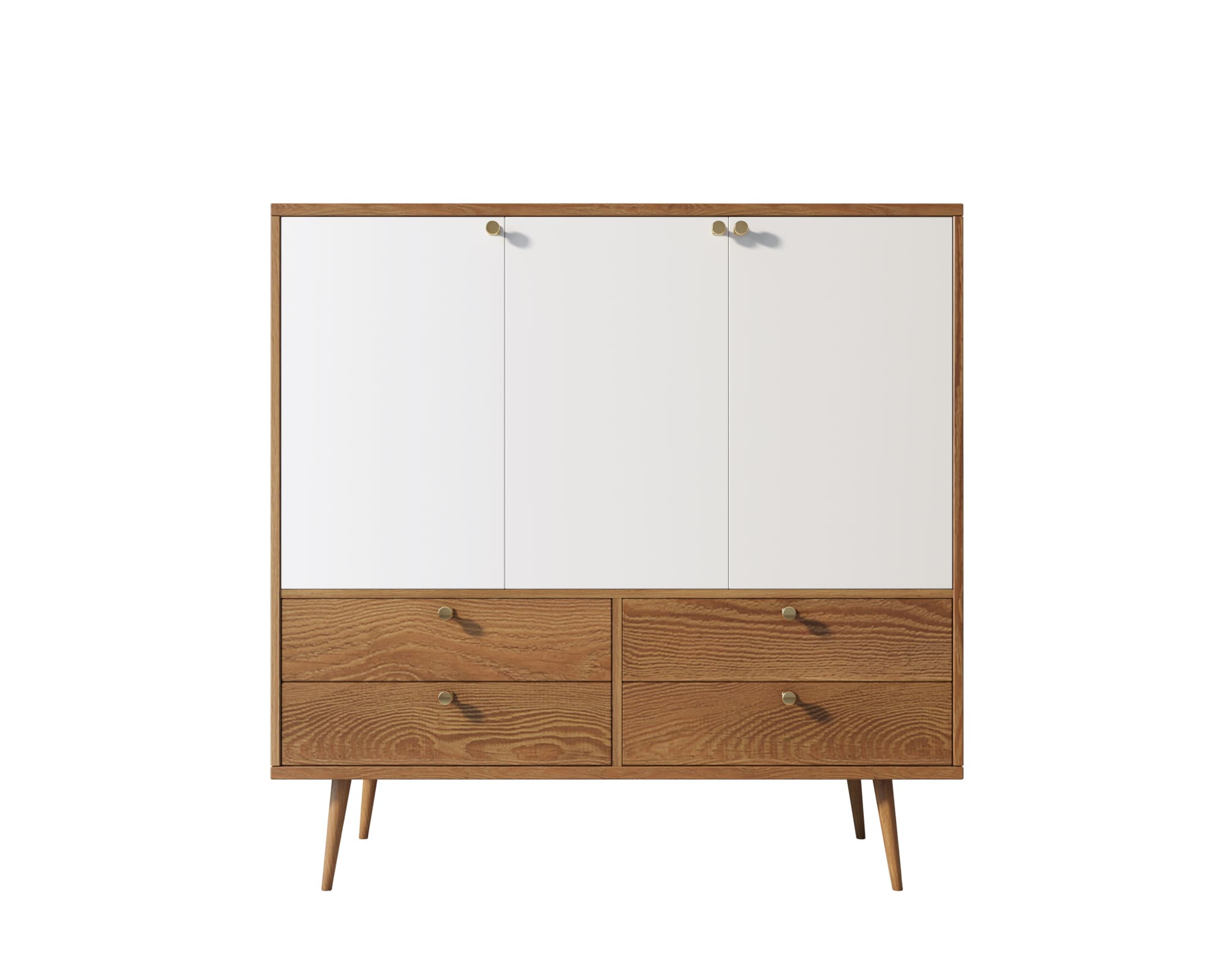 Большой комод с тремя дверками и четыремя ящиками